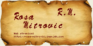 Rosa Mitrović vizit kartica